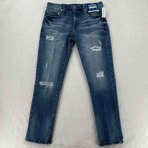 NWT Arizona Men's Skinny Denim Jeans Advance Flex 360 Blue Distressed Sz 34x30